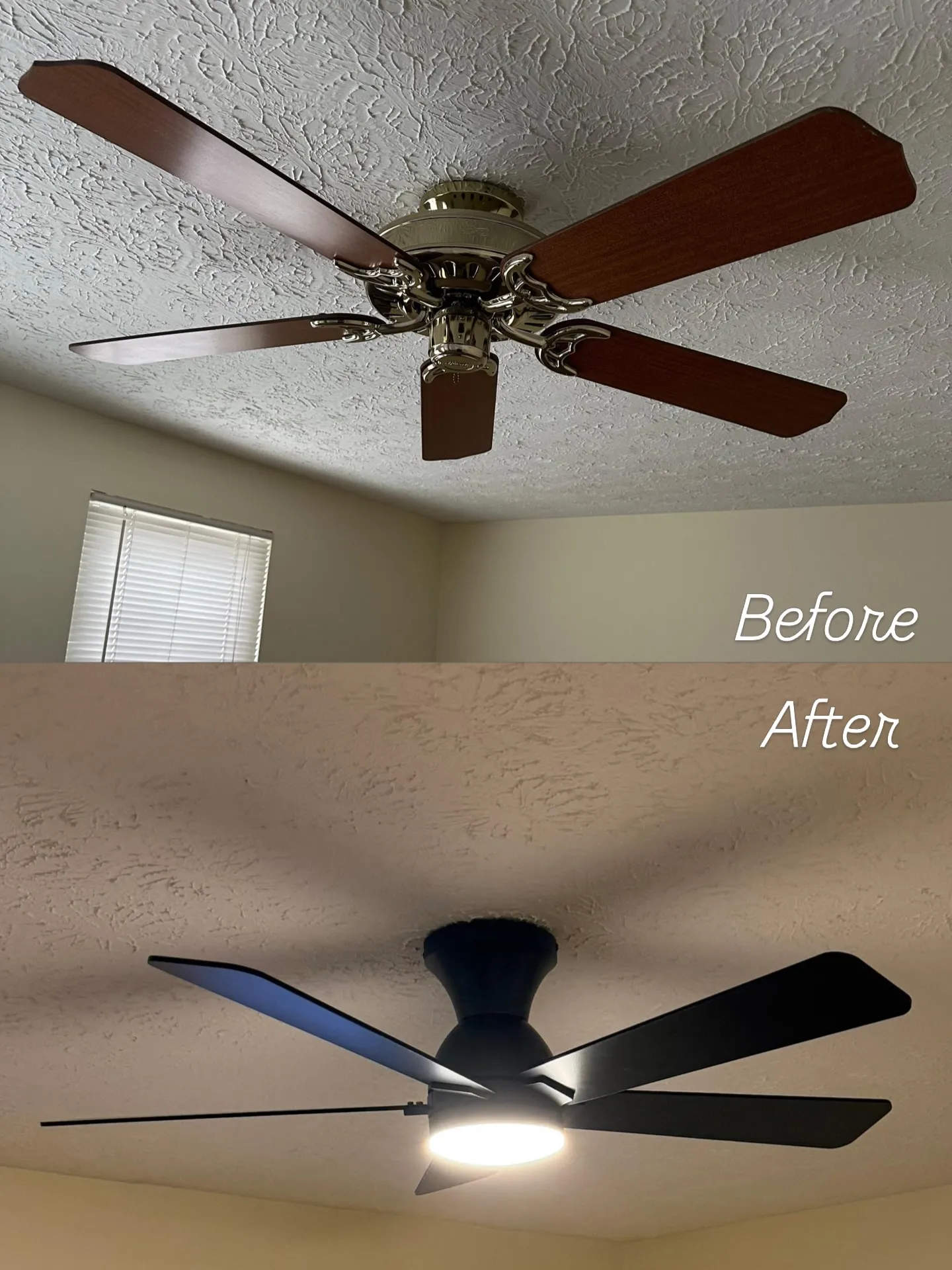 Ceiling Fan Before & After Upgrade